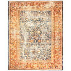  Light Blue Shabby Chic Antique Sultanabad Rug. Size: 14 ft 3 in x 17 ft 6 in