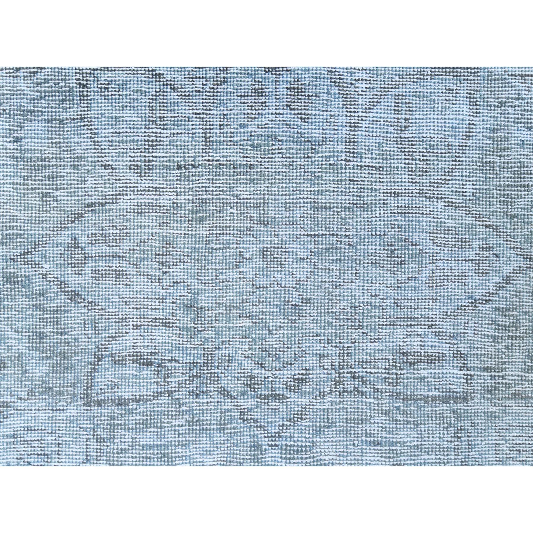 Light Blue Shabby Chic Vintage Persian Tabriz Hand Knotted Worn Wool Rug For Sale 4