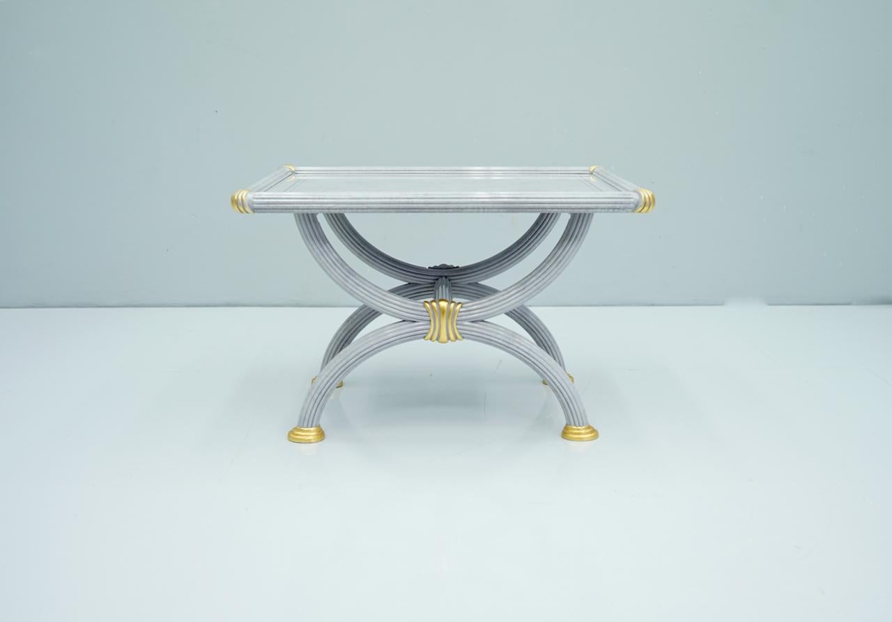 Light blue side table with gilded legs and details by StyleArte, Italy, 1980s.
Good condition.