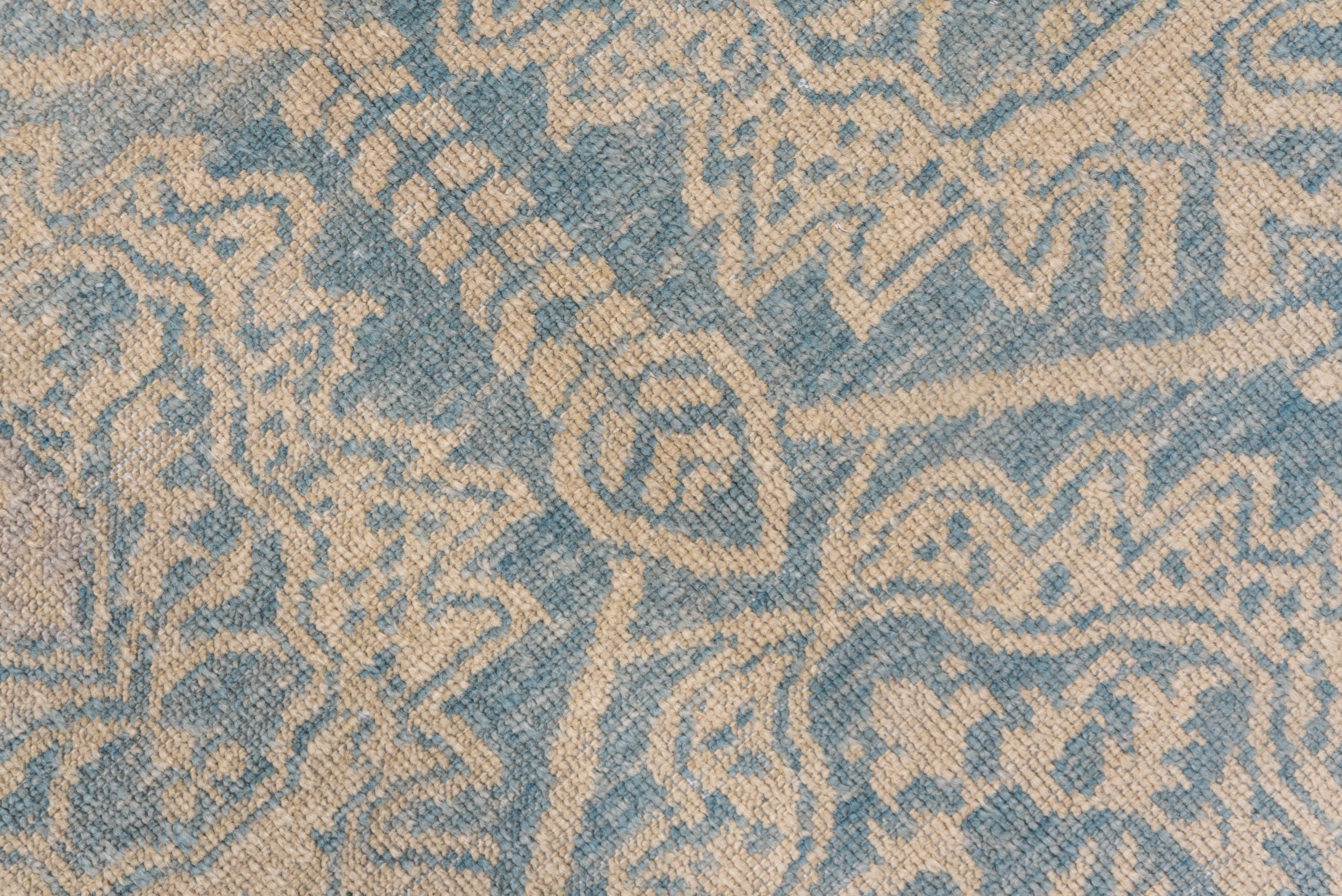 Hand-Knotted Light Blue Spanish Cuenca Carpet For Sale