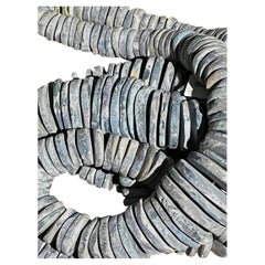 Light Blue Strand of Round Coral Slices, Indonesia, Contemporary