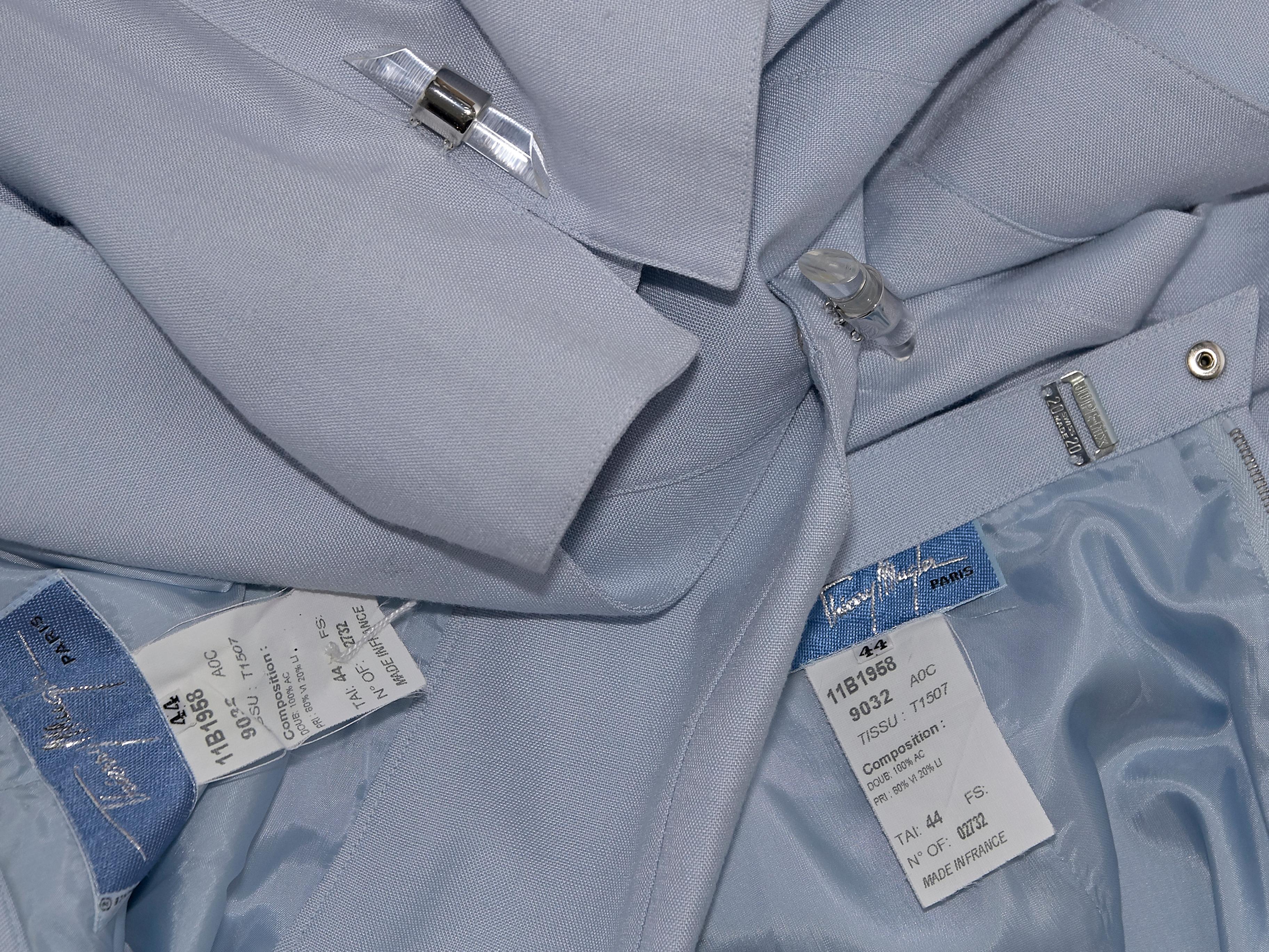  Thierry Mugler Light Blue Skirt Suit Set In Good Condition In New York, NY