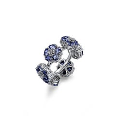 Light Blue Topaz Blossom Gemstone Wraparound Ring