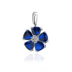 Light Blue Topaz Blossom Stone Pendant