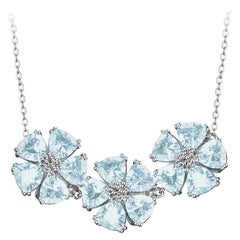 Light Blue Topaz Triple Blossom Gentile Necklace