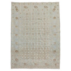 Light Blue Traditional Persian Tabriz Rug