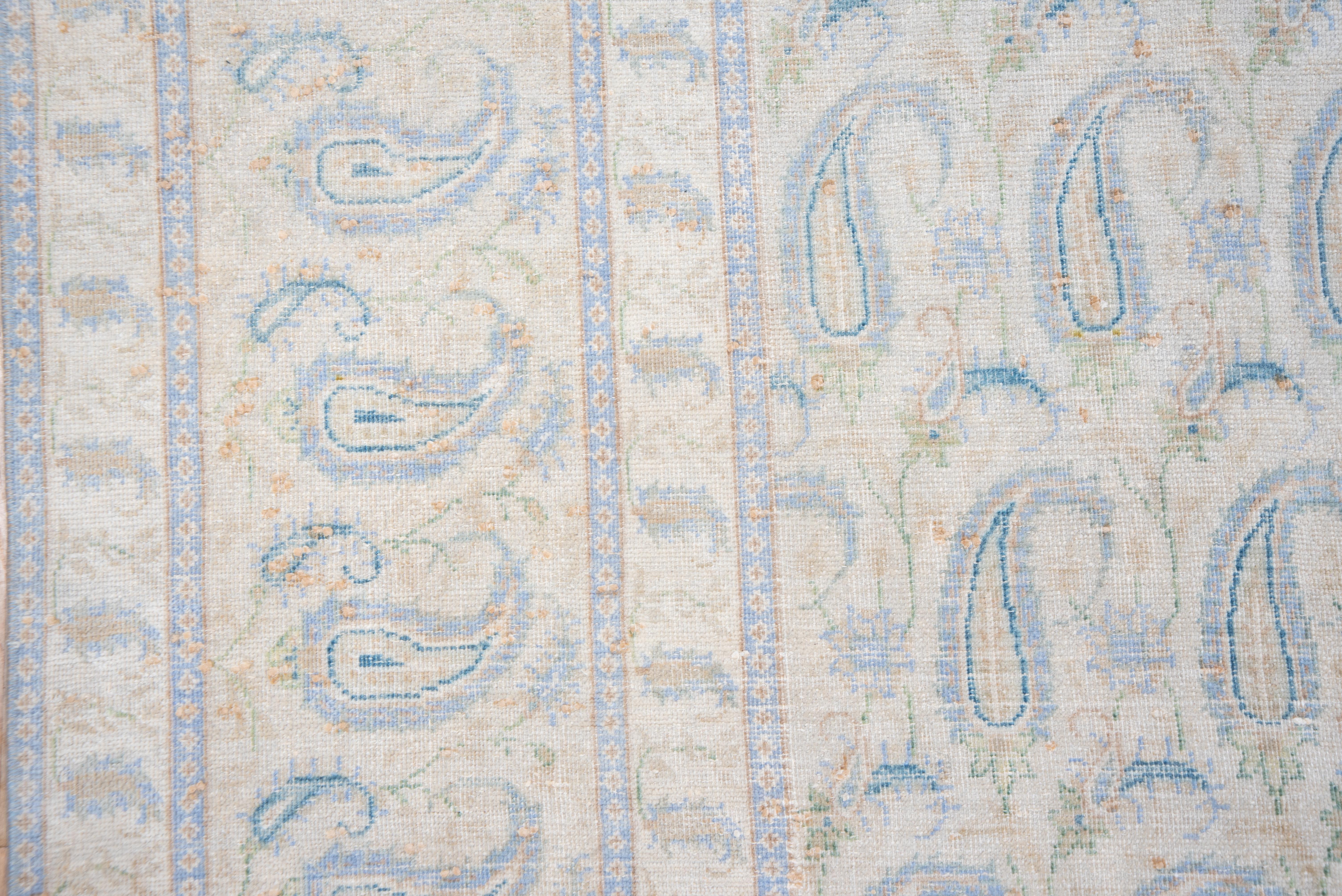 Mid-20th Century Light Blue Turkish Sivas Carpet, Paisley Field, circa 1930s For Sale