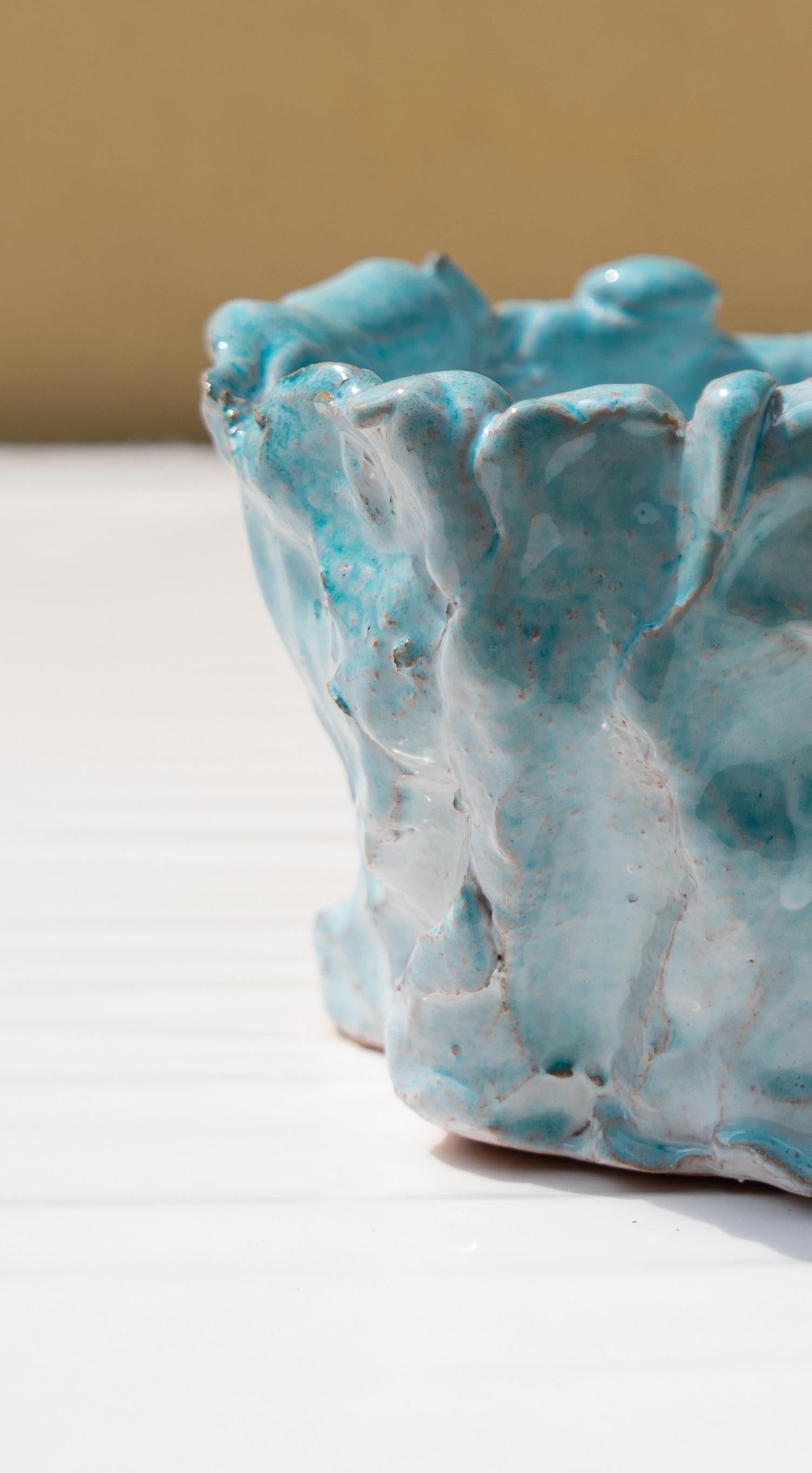 Glazed Light Blue Vase by Daniele Giannetti For Sale