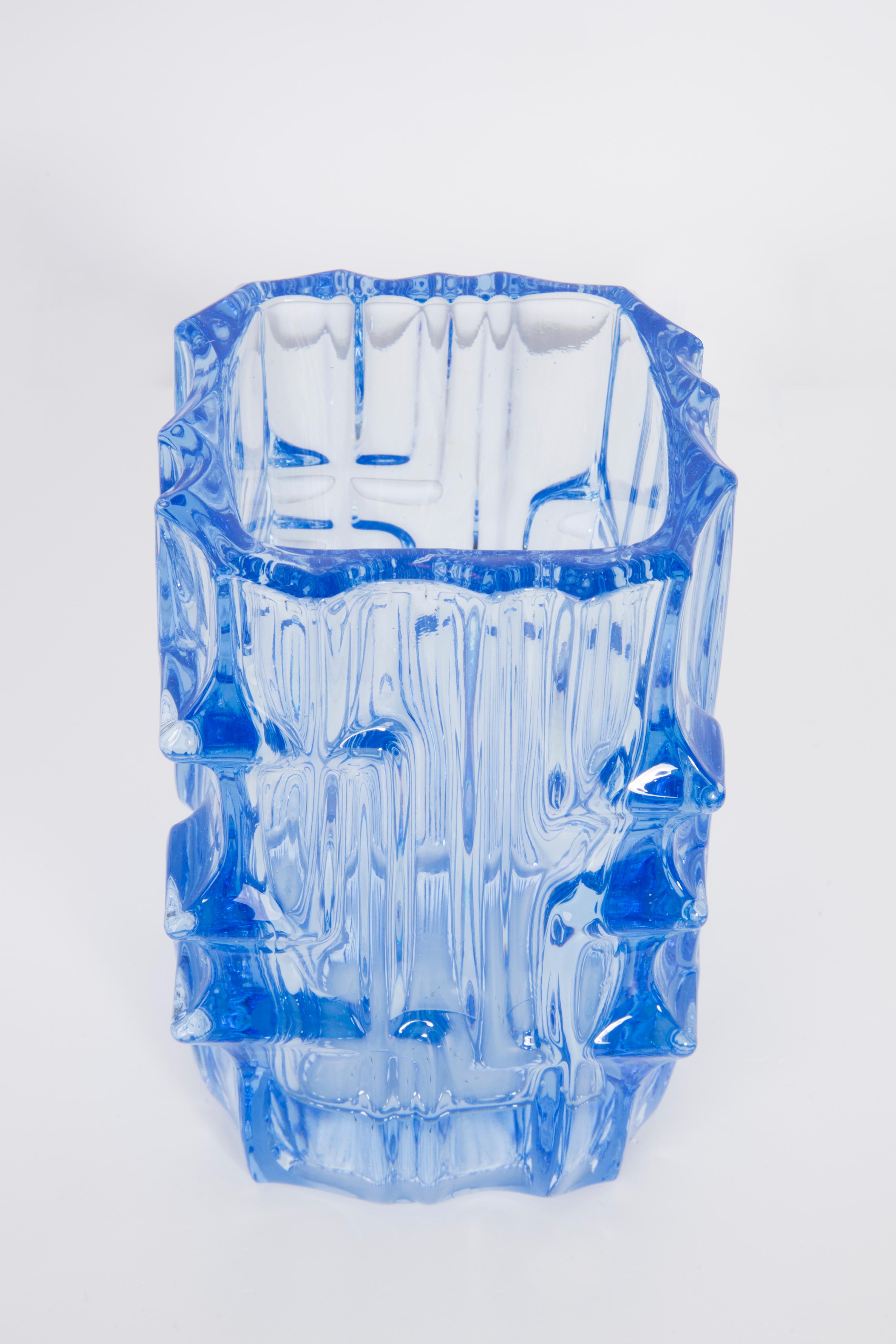 Glass Light Blue Vase by Vladislav Urban for Sklo Union, 20th Century, Europe, 1960s For Sale