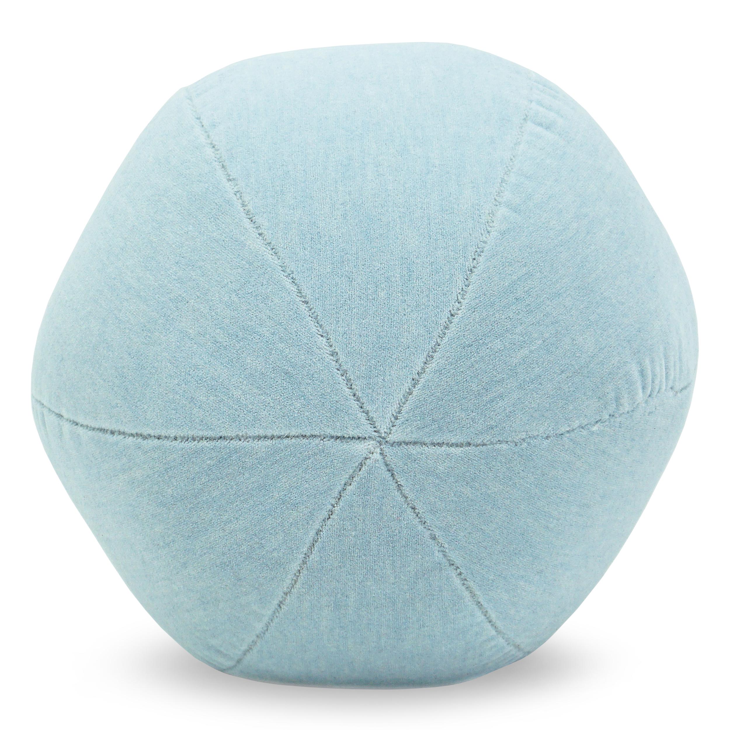 Soft terry-like cut velvet covers this playful ball. Stuffed with a feather down blend. Ball can be covered in any fabric. 

Measurements:
Overall: 12” W x 12” Dia.
Disclaimer: Due to their handcrafted nature, the final size and shape of our Ball
