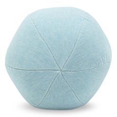 Light Blue Velvet Ball Pillow