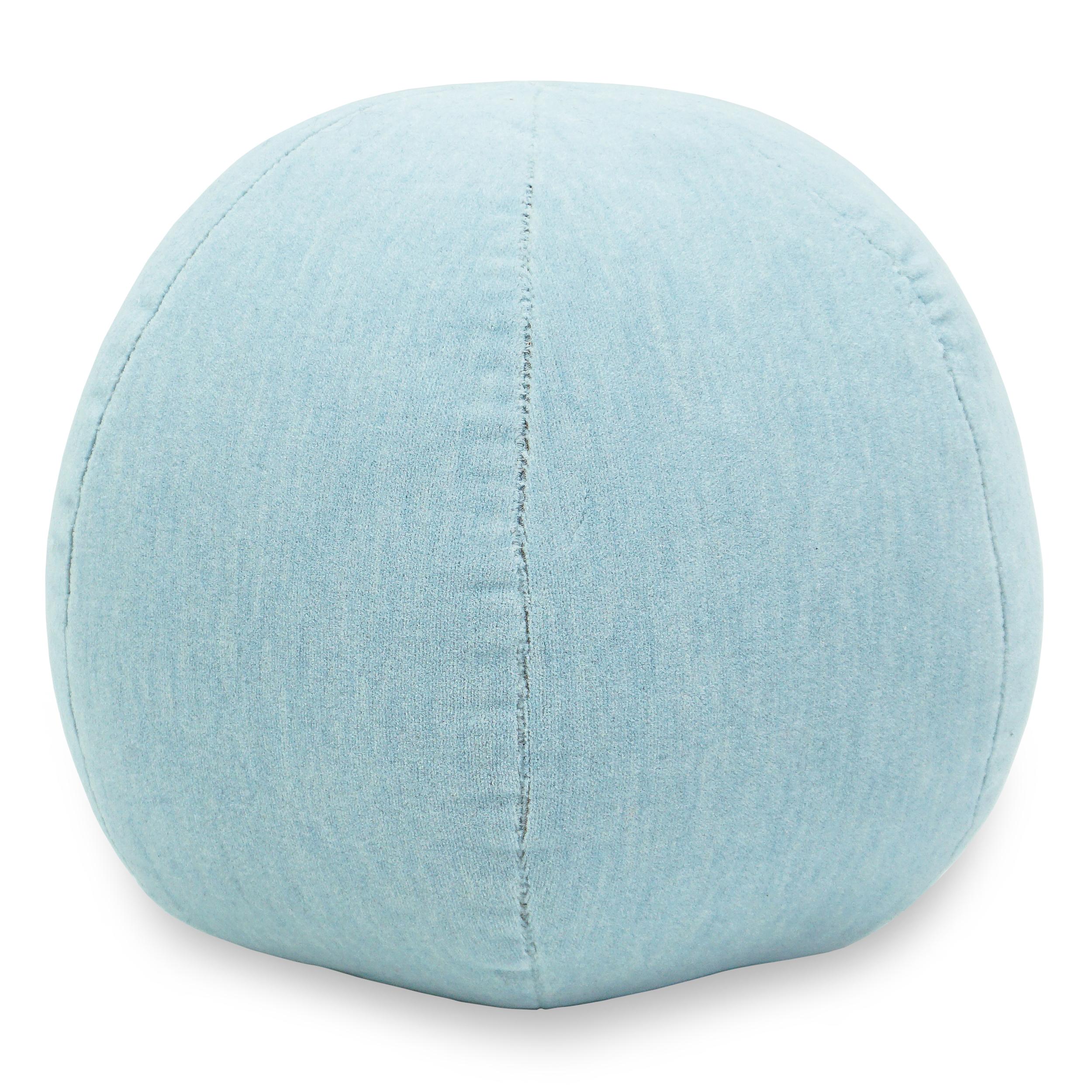 Light Blue Velvet Ball Pillow In New Condition For Sale In Greenwich, CT