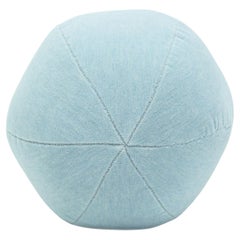 Light Blue Velvet Ball Pillow