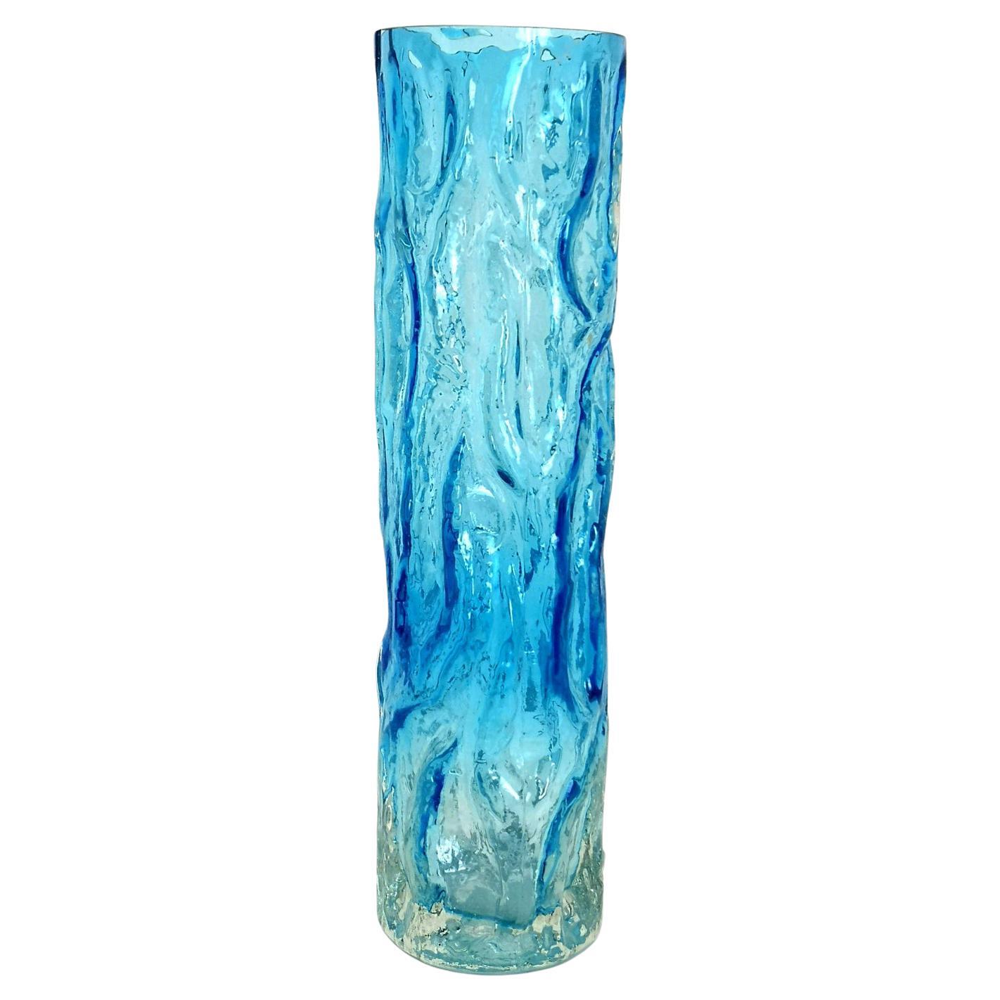Light Blue Vintage Hand-Made Tubular Glass Vase, Ingridglas, Euskirchen, 1970s