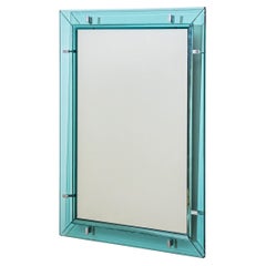 Specchio da parete azzurro di Max Ingrand per Fontana Arte, Italia, anni '50