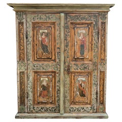 Light Blue with Classic Figures Painted Cabinet, Italy, 1600