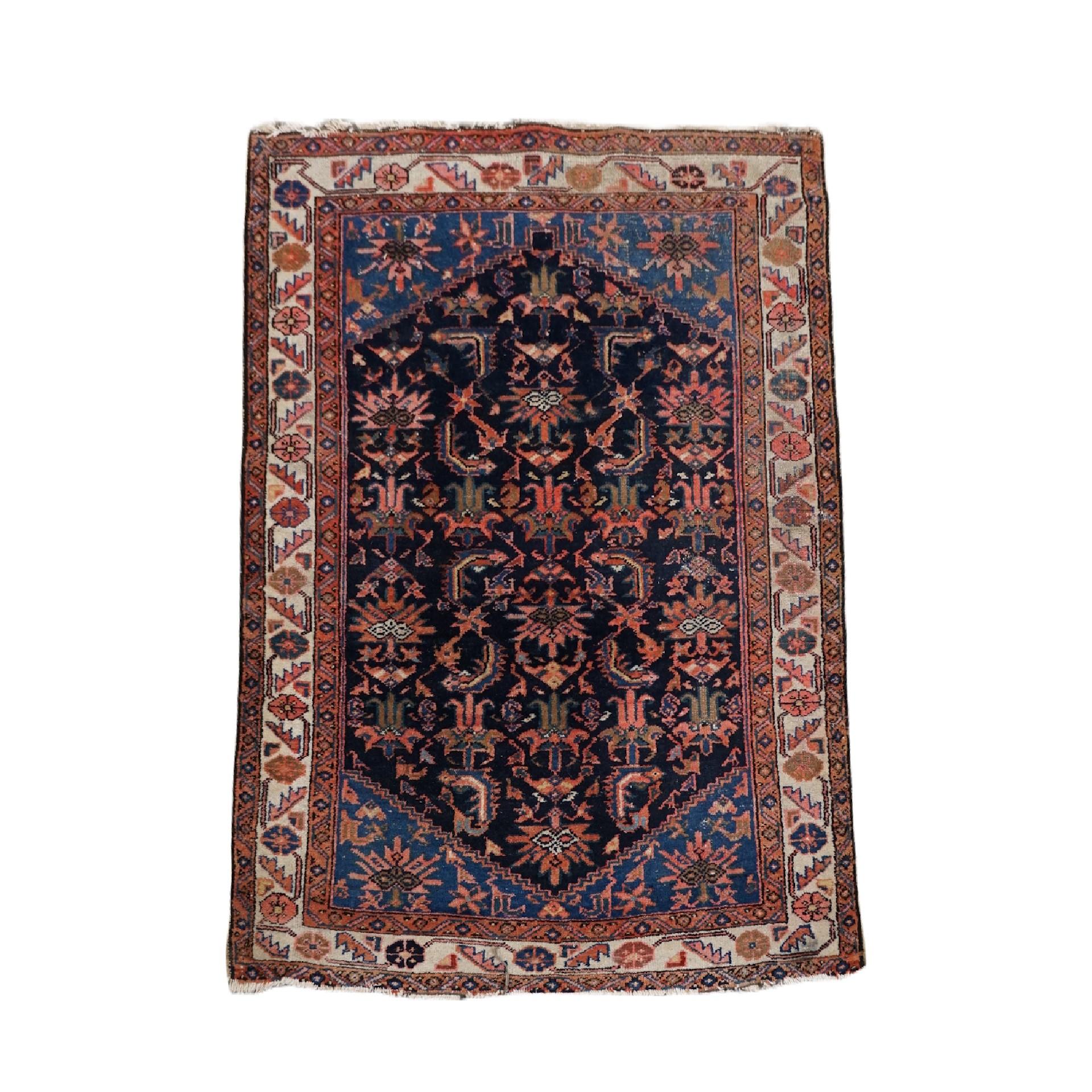 Offered this beautiful mainly light blue with pink accents vintage oriental rug with beautiful patterns 150x100cm.

Let your home shine with this beautiful rug. It has beautiful colors and beautiful details. These types of rugs are not only a