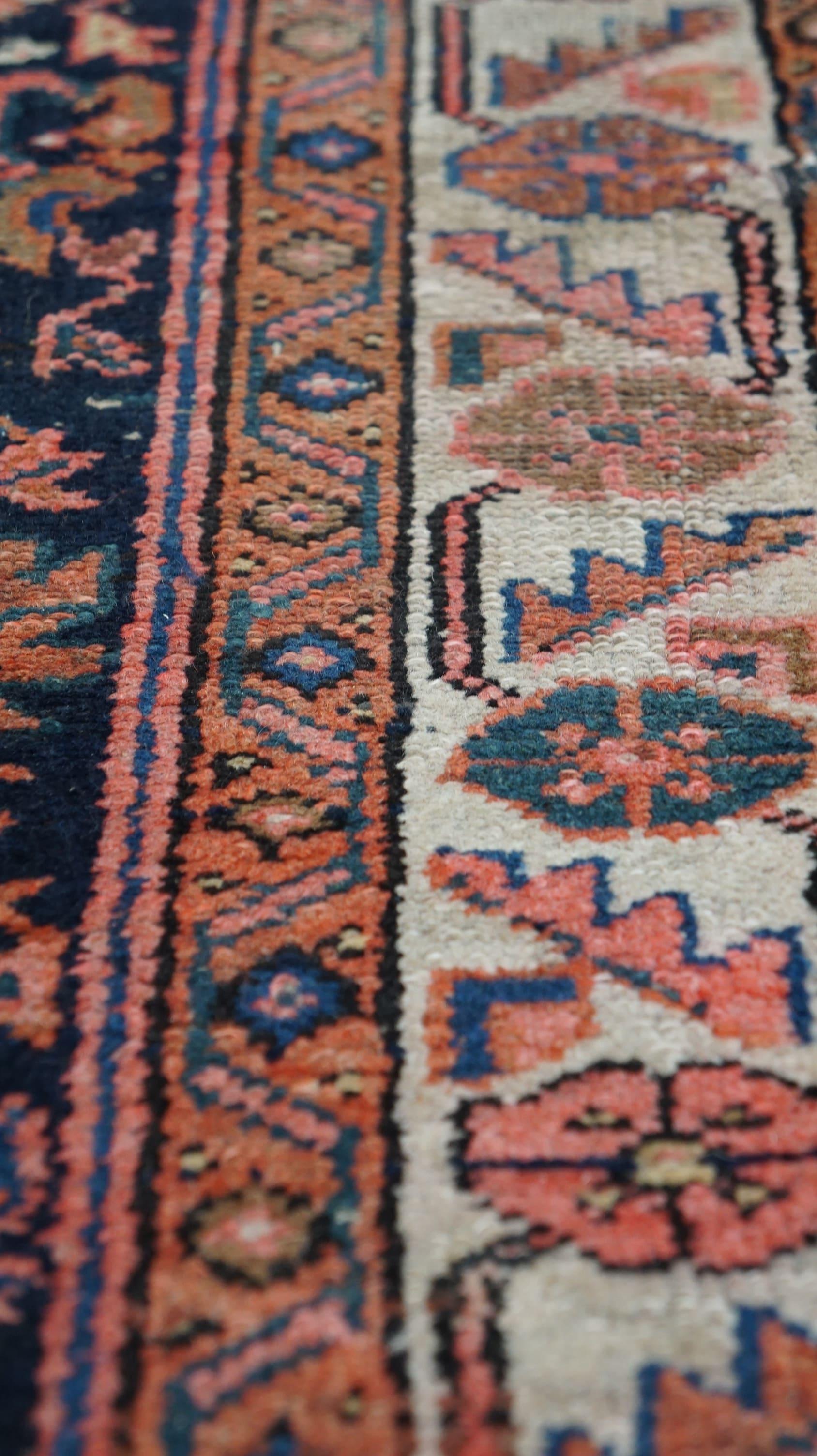 Cotton Light blue with pink accents vintage oriental rug, beautiful patterns 150x100cm For Sale