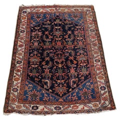 Light blue with pink accents vintage oriental rug, beautiful patterns 150x100cm