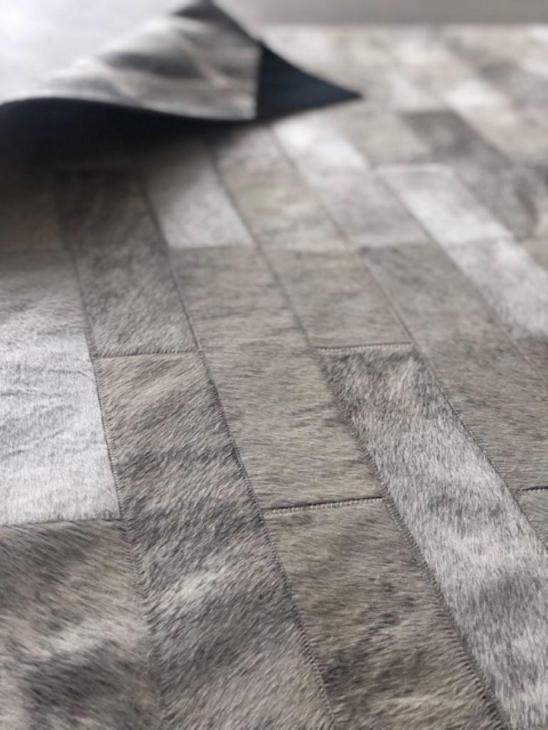 Light Brindle Patchwork Cowhide Rug In New Condition For Sale In Los Angeles, CA