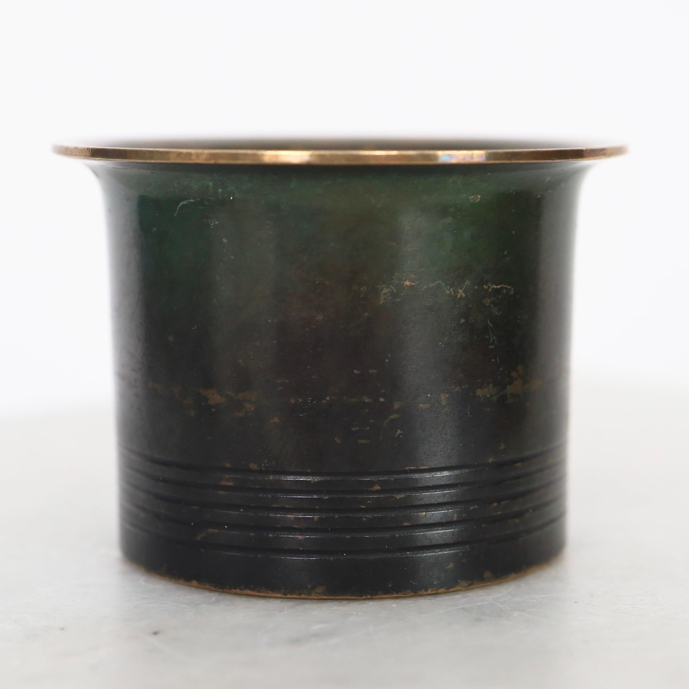 Tazze in bronzo chiaro di Just Andersen, anni '30, Danimarca in vendita 4