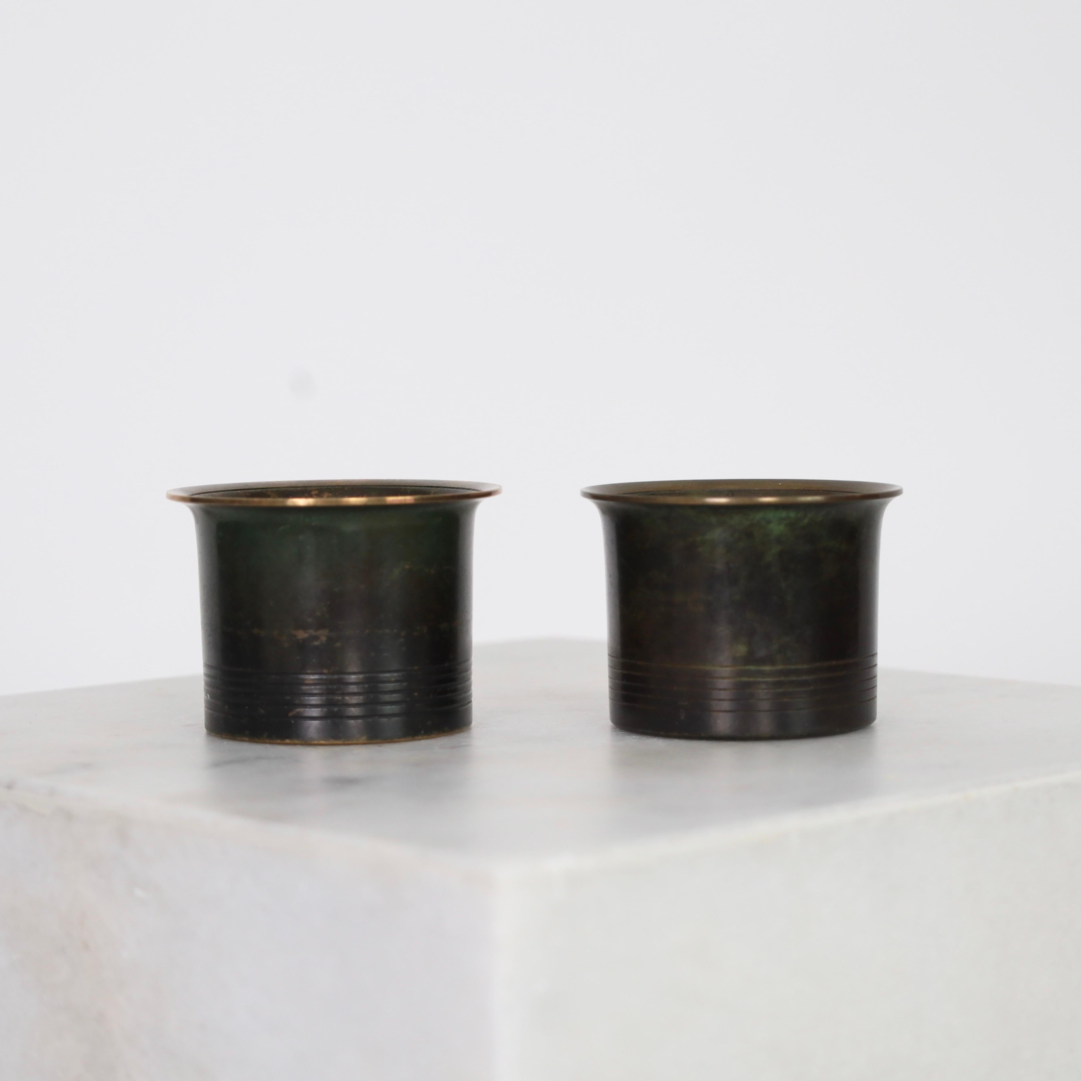 Danese Tazze in bronzo chiaro di Just Andersen, anni '30, Danimarca in vendita