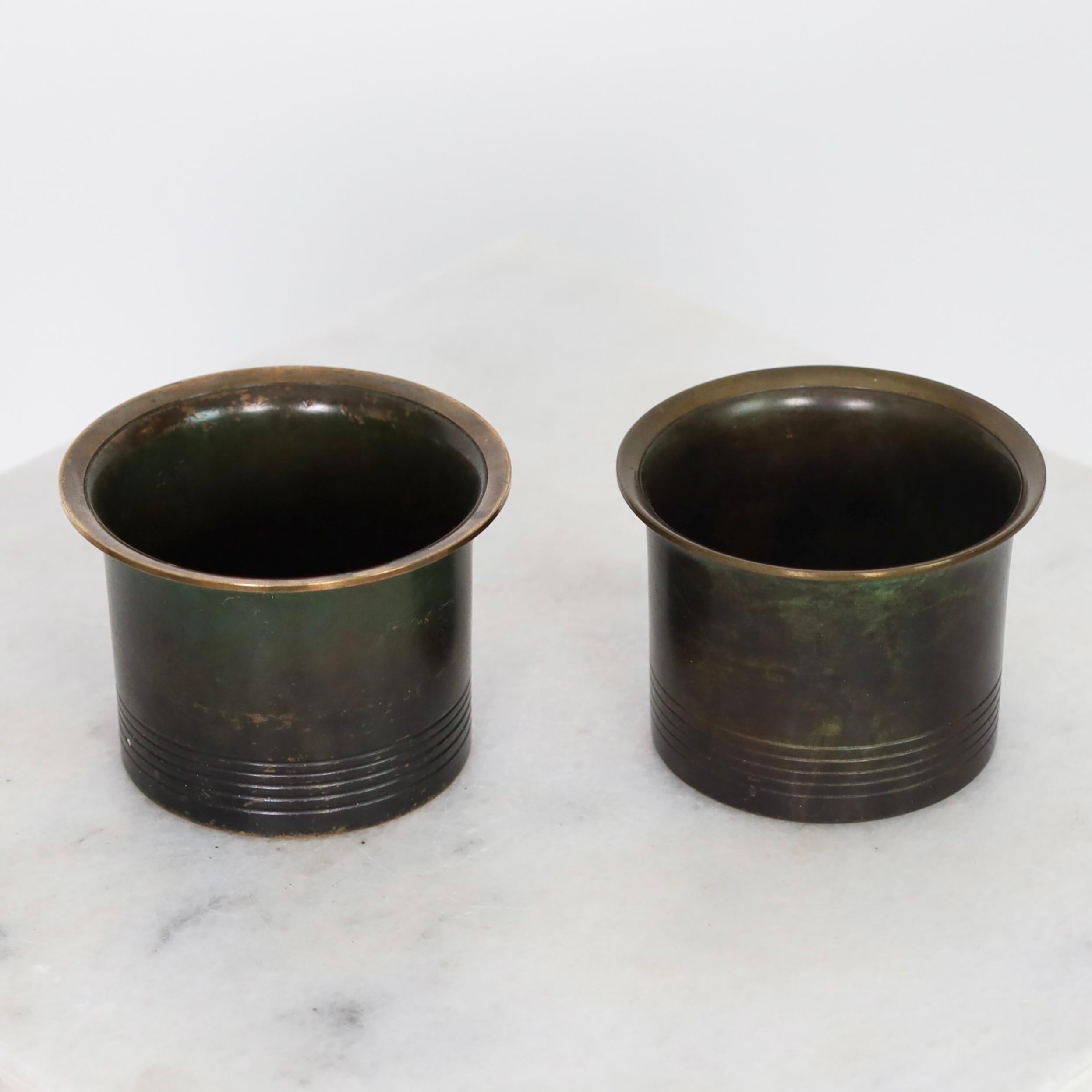 Bronzo Tazze in bronzo chiaro di Just Andersen, anni '30, Danimarca in vendita