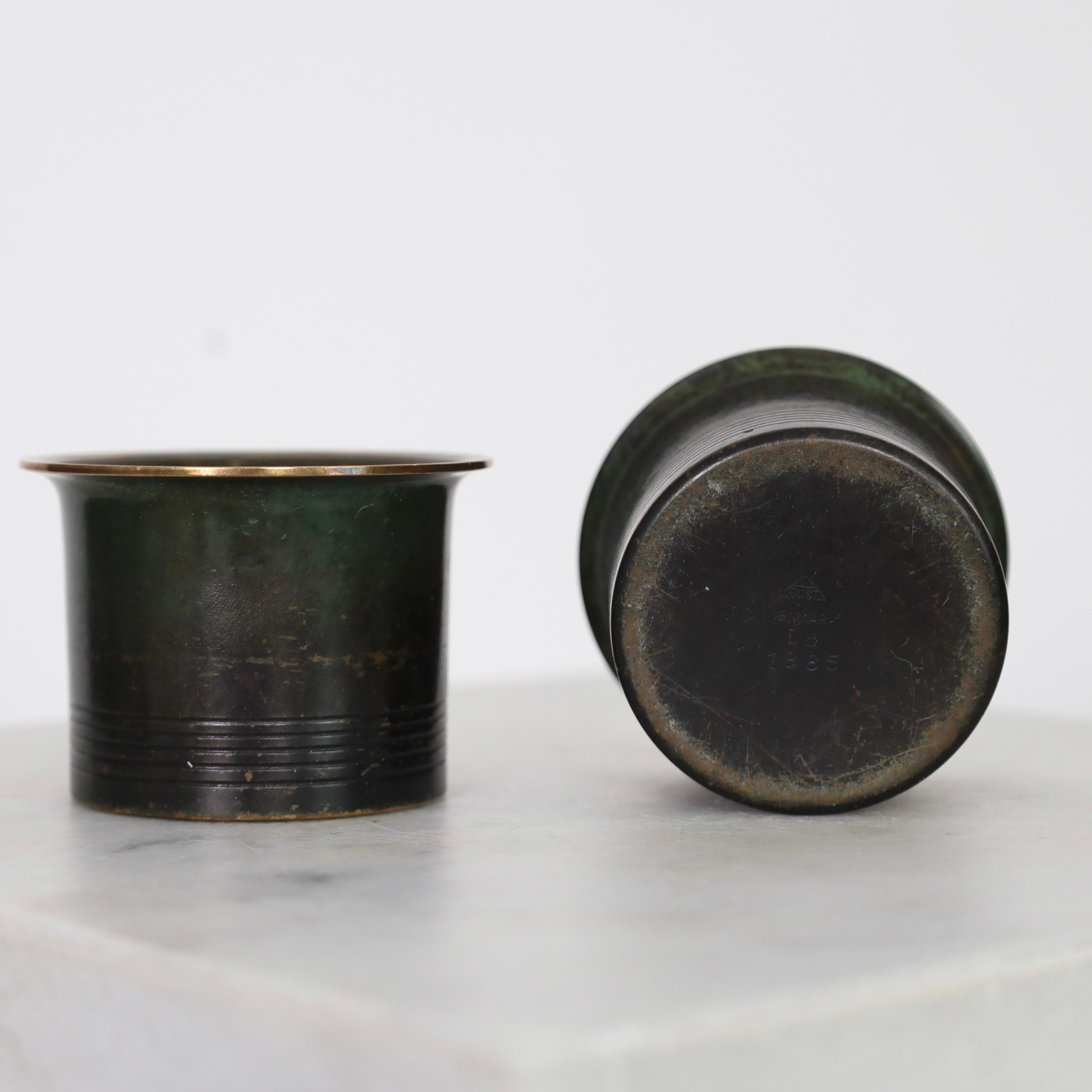 Tazze in bronzo chiaro di Just Andersen, anni '30, Danimarca in vendita 2