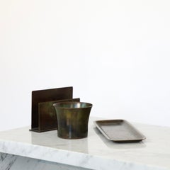 Ensemble de bureau couleur bronze clair, conçu par Just Andersen, années 1920-1930, Danemark