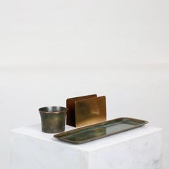Ensemble de bureau couleur bronze clair, conçu par Just Andersen, années 1920-1930, Danemark