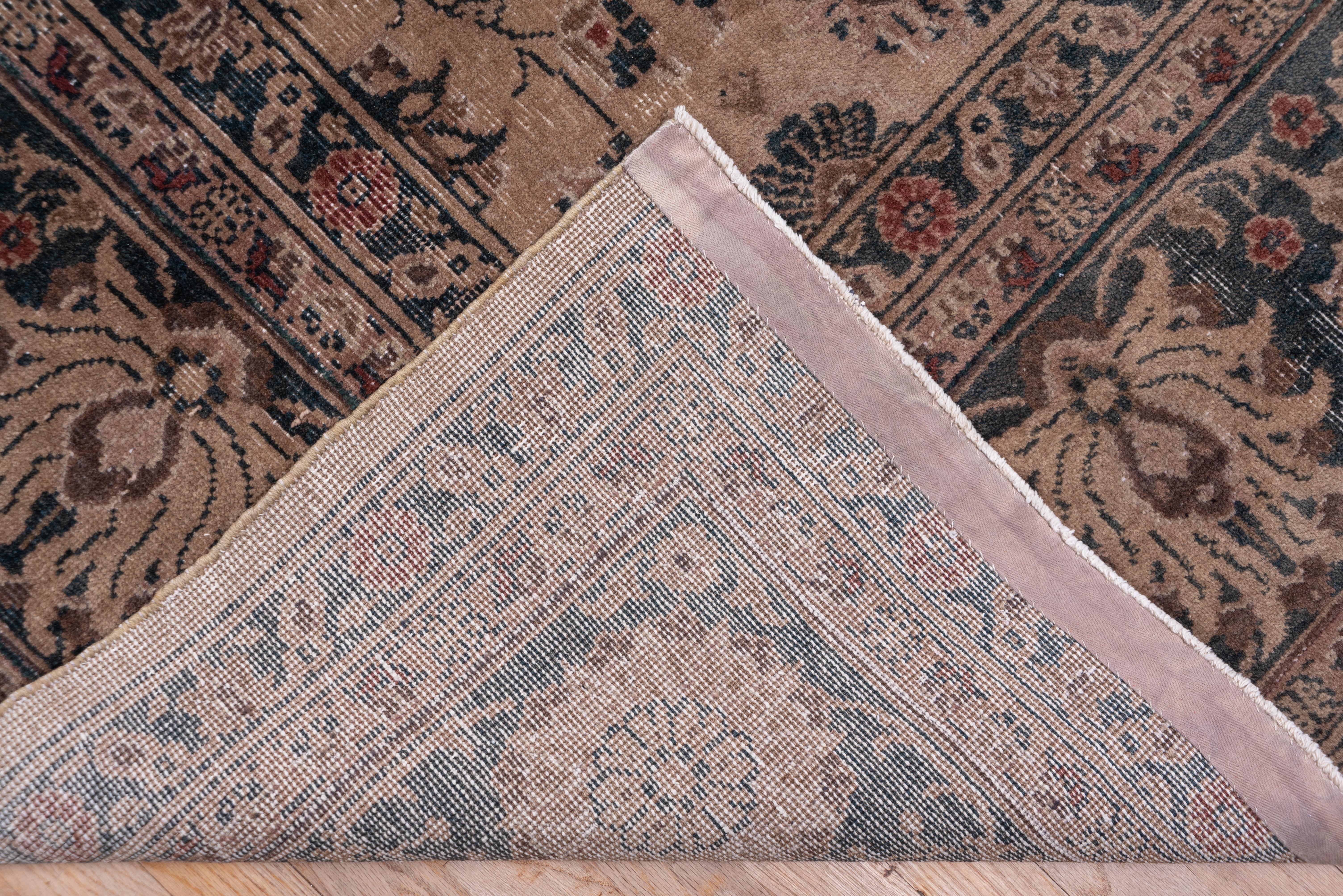 Light Brown Antique Sparta Carpet In Distressed Condition For Sale In New York, NY