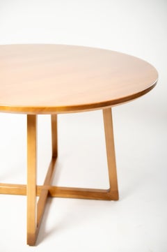 Light Brown Ash Solid Wood Round Dining Table