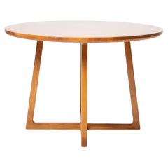 Light Brown Ash Solid Wood Round Dining Table