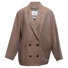 Light Brown Closed Double-Breasted Blazer Size US M