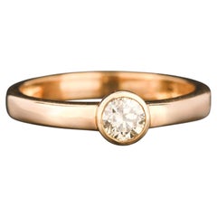 Light Brown Diamond Ring 0.25 Carats 9K Yellow Gold