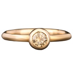 Light Brown Diamond Ring 0.33 Carats 9K Yellow Gold
