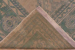 Light Brown and Green Antique Oushak Carpet, circa 1920s