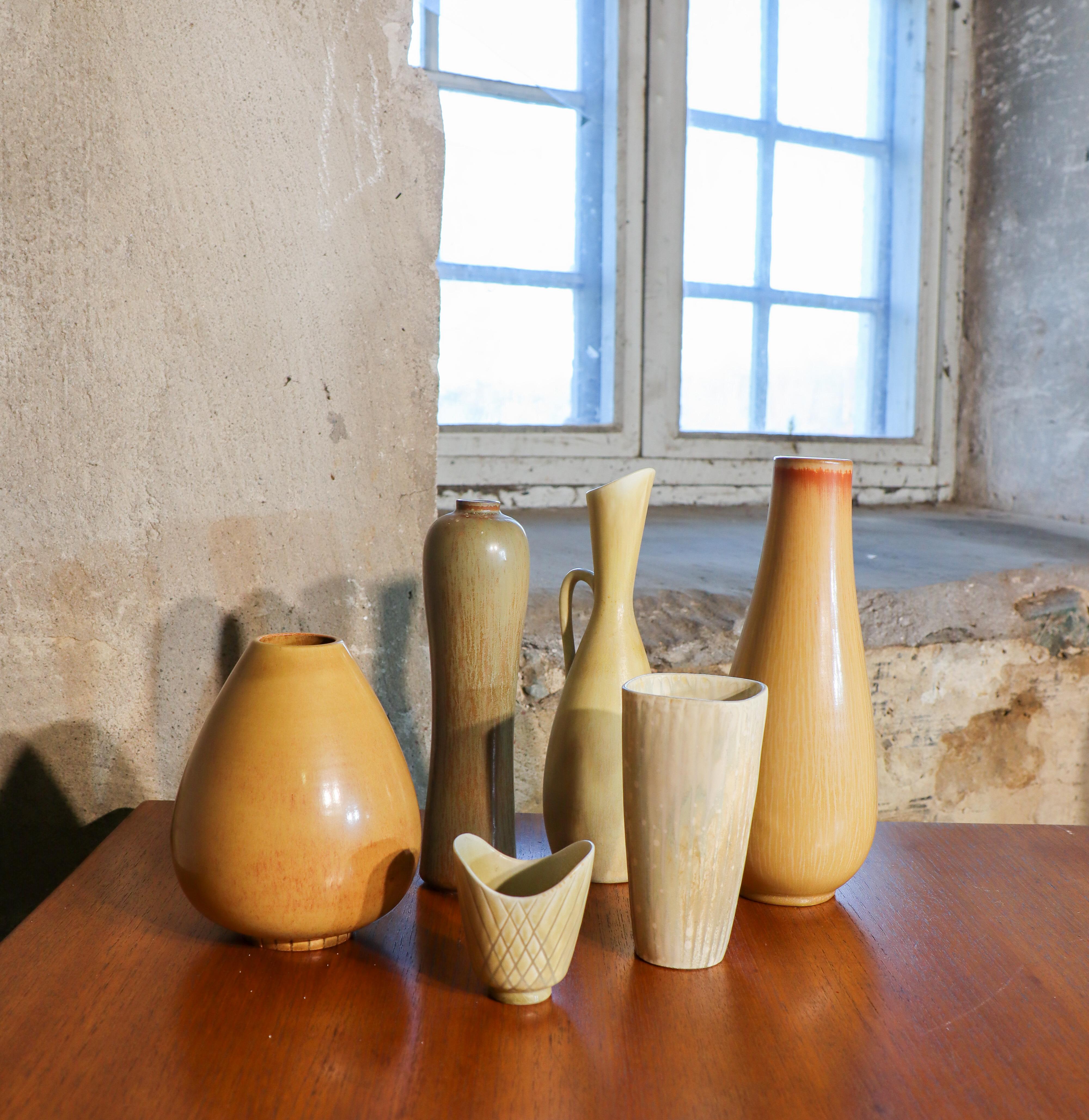 Vaso alto in ceramica marrone chiaro - Gunnar Nylund - Rörstrand - Metà del XX secolo in vendita 4