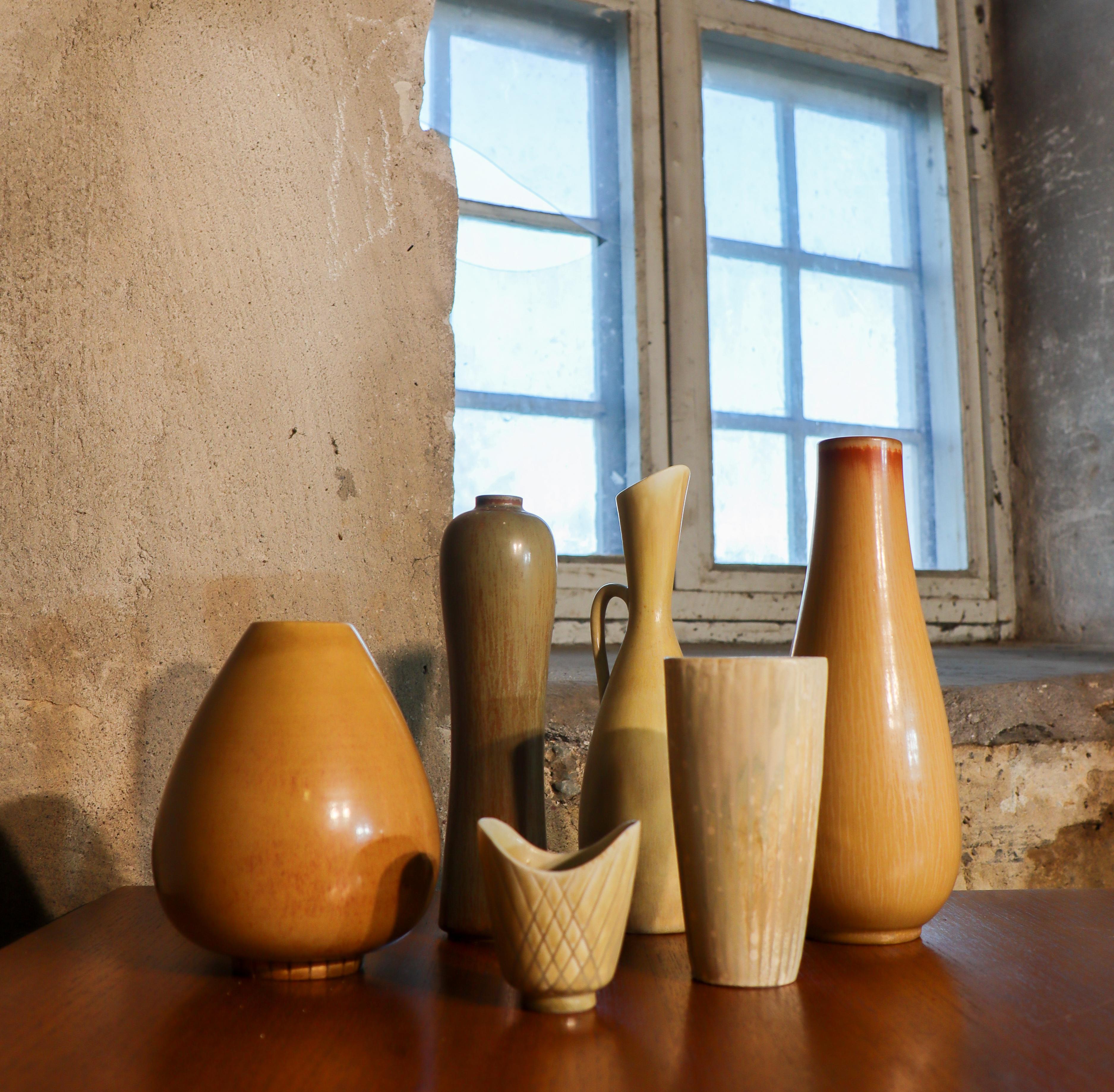 Vaso alto in ceramica marrone chiaro - Gunnar Nylund - Rörstrand - Metà del XX secolo in vendita 5