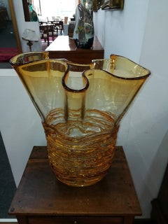 Light Brown Italian Blown Glass Vase