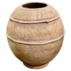 Light Brown Large Textured Water Vessel, Ethiopia, 1950s