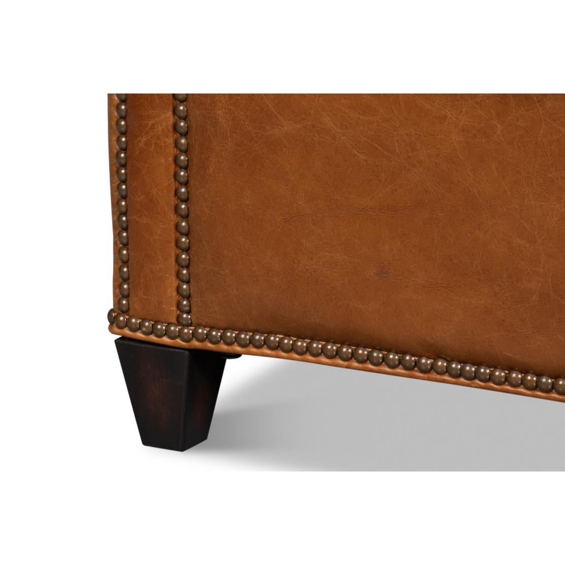 Light Brown Leather Accent Chair For Sale 3
