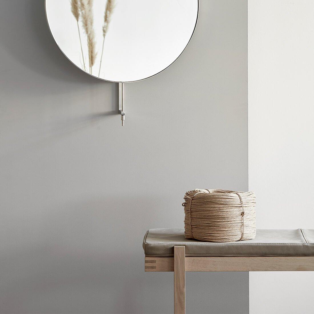 Hand-Crafted Light Brown Minimal Bench by Kristina Dam Studio For Sale