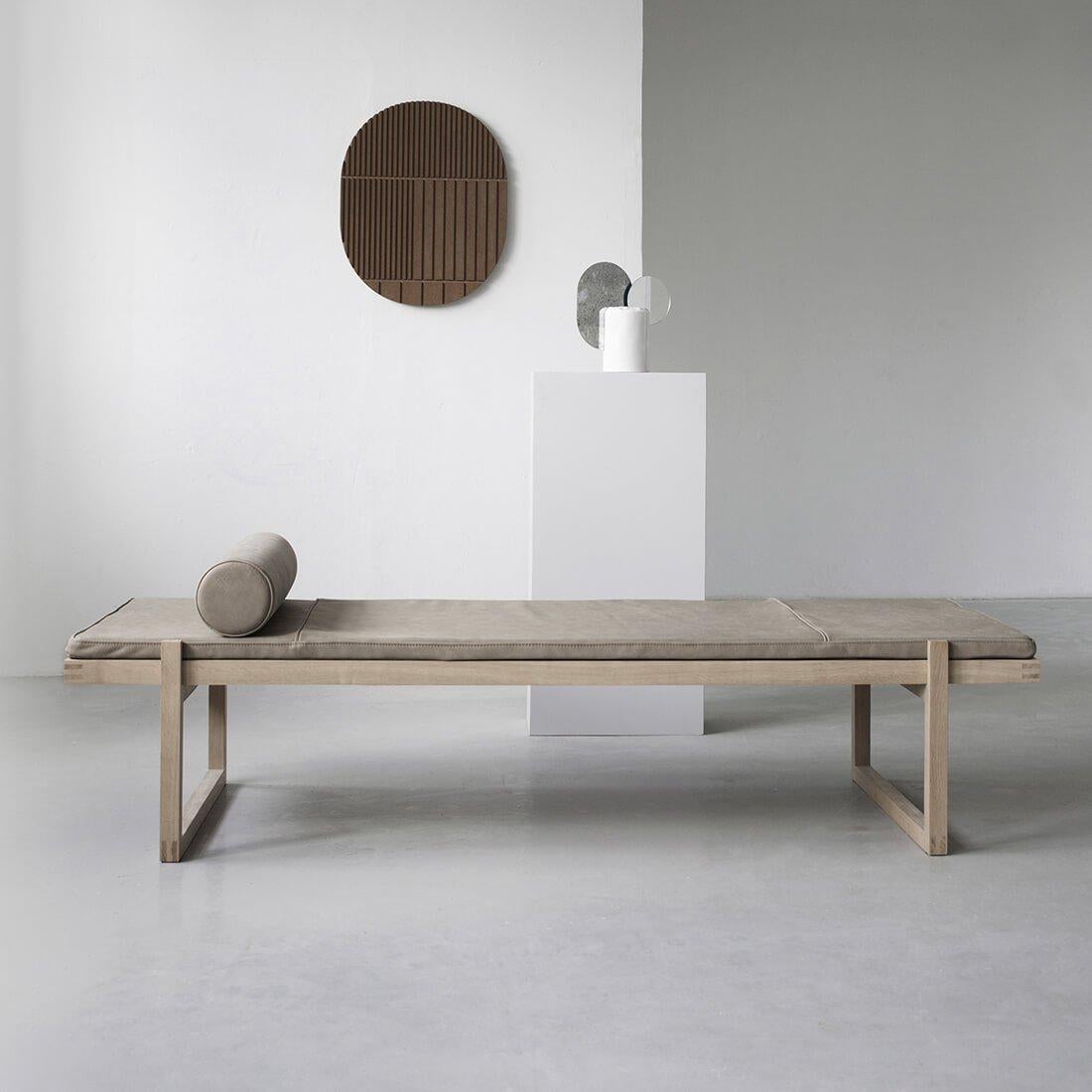 Hand-Crafted Light Brown Minimal Daybed by Kristina Dam Studio For Sale