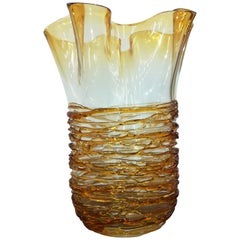 Light Brown Murano Blown Glass Vase