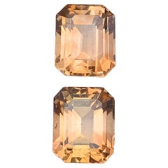 Light Brown Natural Topaz Loose Gemstones Set 10.10 Ct Step Emerald Cut-Jewelry
