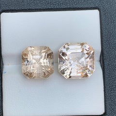 Light Brown Natural Topaz Ring Loose Gemstones Set 21.35 Ct Asscher Cut-Jewelry