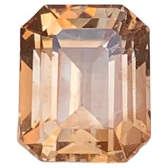 Lights Brown Natural Topaz Ring, Loose Gemstone 4.95 Ct Step Emerald Cut