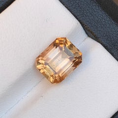 Light Brown Natural Topaz Ring, Pendant Loose Gemstone 5.15 Ct Step Emerald Cut