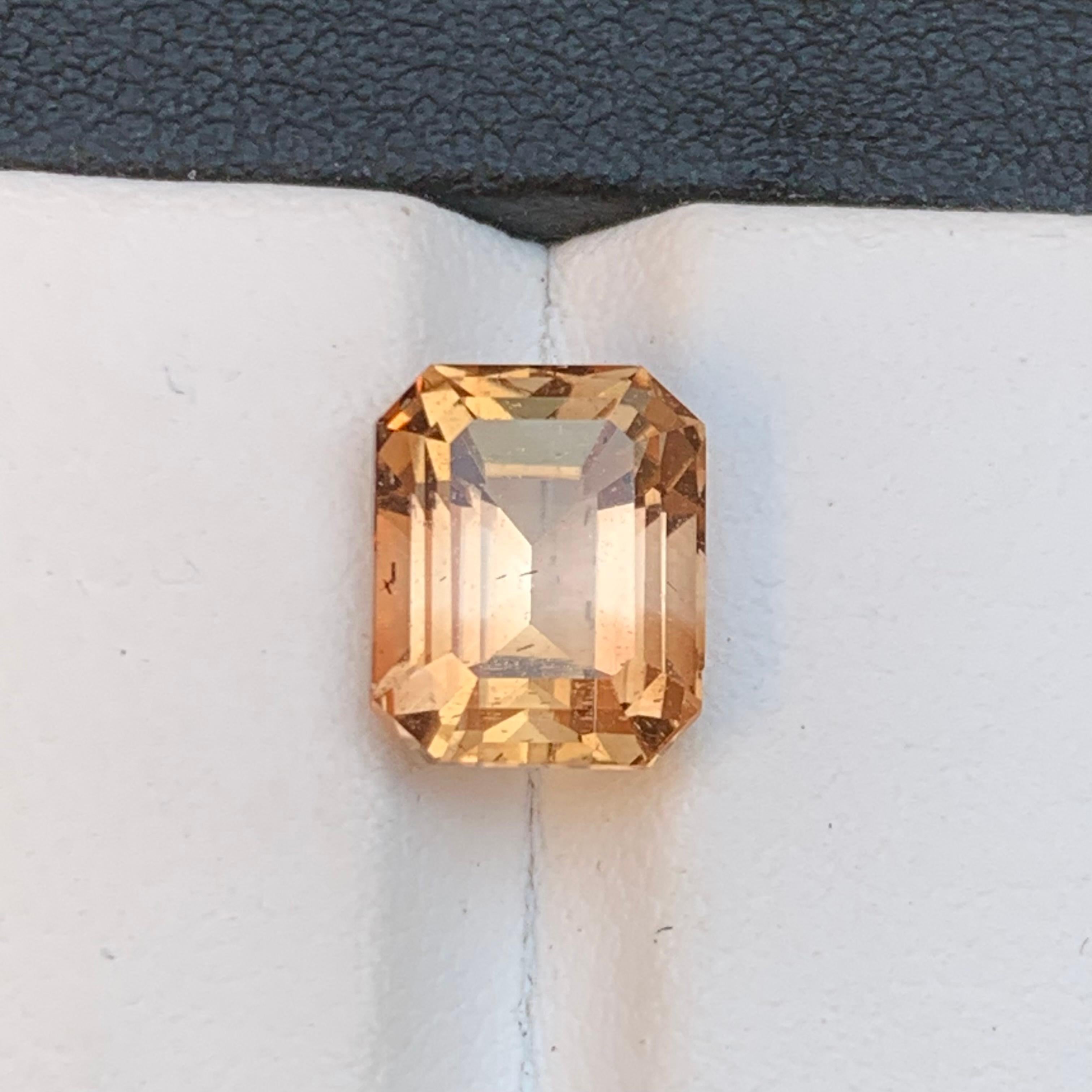 Contemporary Light Brown Natural Topaz Ring, Pendant Loose Gemstone 5.15 Ct Step Emerald Cut For Sale